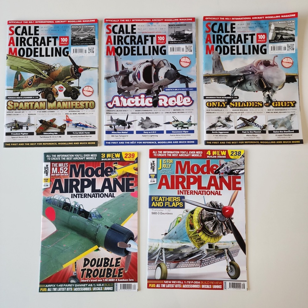 2025 Scale Aircraft Modelling Magazines + Model Airplane International Lot Of 5‎